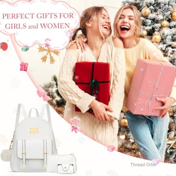Vegan Leather Mini Backpack Set with Wristlet Wallet and Card Wallet main image 6